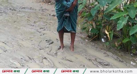 বোরহানউদ্দিন থানার টবগী ৯ নং ওয়ার্ড এ প্রায় ৩ কিলোমিটার রাস্তার বেহাল অবস্থা,