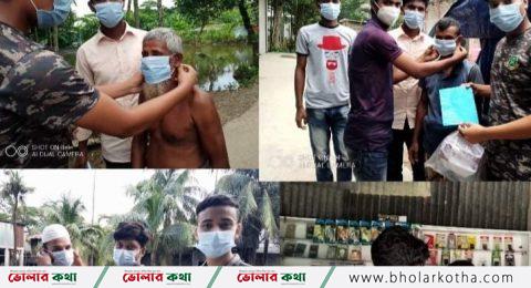 দৌলতখানে সৈয়দপুর ইউনিয়নে অন্তরঙ্গ যুব শান্তি সংঘ ‘র উদ্যেগে মাস্ক ও সর্তকতাবানী লিপলেট