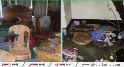 মাইকে ঘোষণা দিয়ে ইউপি চেয়ারম্যানের বাড়িতে হামলা-লুটপাট