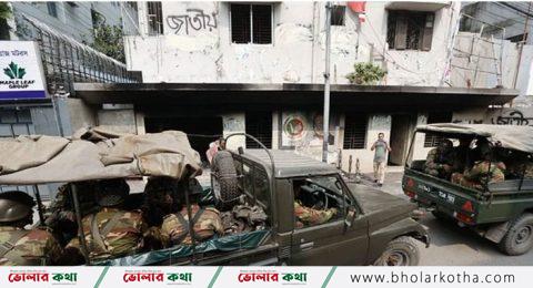 জাপার কেন্দ্রীয় কার্যালয় ঘিরে সেনাবাহিনীর টহল, মোতায়েন আছে পুলিশ