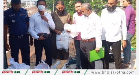 ভোলায় পলিথিন ব্যাগ বিক্রির অভিযোগে ব্যবসায়ীর জরিমানা